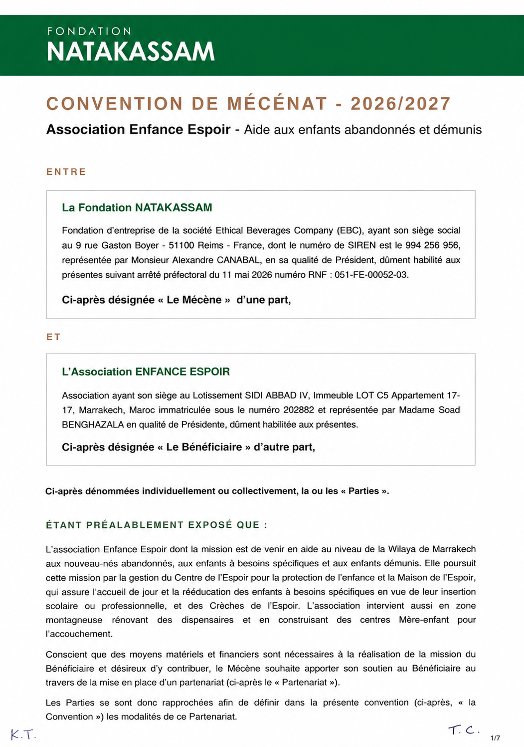 Convention — page 1
